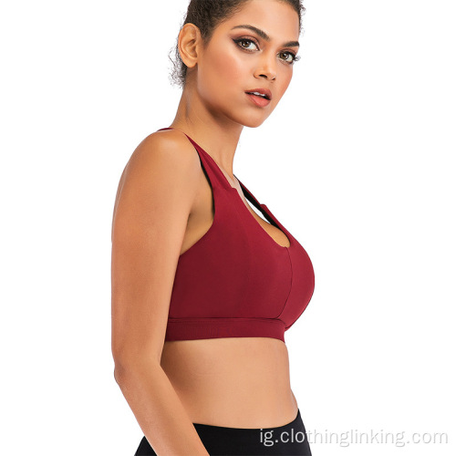 Mgbatị Ahụike Ọgba Na-agba ọsọ Bra Activewear Yoga Tops